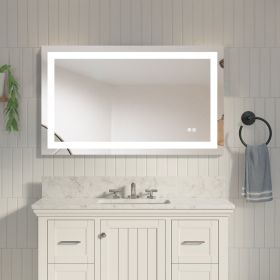 Frameless Rectangular LED Light Bathroom Vanity Mirror - 40*24