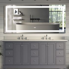 Frameless Rectangular LED Light Bathroom Vanity Mirror - 60*28