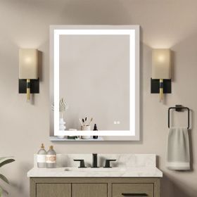 Frameless Rectangular LED Light Bathroom Vanity Mirror - 28*36