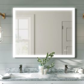 LED Lighted LED Lit Mirror Rectangular Fog Free Frameless Bathroom Vanity Mirror - 40*32