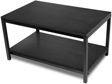 YSSOA Storage Shelf for Living Room and Office, Easy Assembly, Black (Home Coffee Table), 31x20x16 inch - as Pic