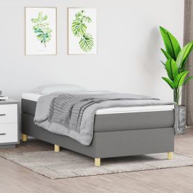 Box Spring Bed Frame Dark Gray 39.4"x74.8" Twin Fabric - Gray