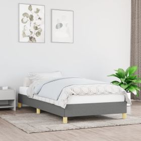 Bed Frame Dark Gray 39.4"x74.8" Twin Fabric - Gray