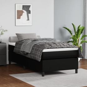 Box Spring Bed Frame Black 39.4"x79.9" Twin XL Faux Leather - Black