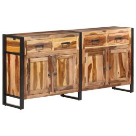 Sideboard 67.7"x13.8"x31.5" Solid Acacia Wood with Honey Finish - Brown