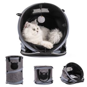 3 in 1 Cat Bed, Foldable Tunnel Pet Travel Carrier Bag Toy Cat Bed with Plush Balls for Indoor Cats Puppy - as Pic
