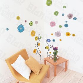 Flower Decor-5 - Wall Decals Stickers Appliques Home Decor - HEMU-ZS-081