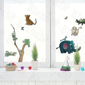 Animal Friends-5 - Wall Decals Stickers Appliques Home Decor - HEMU-ZS-009