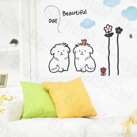 Leisure Dogs - Large Wall Decals Stickers Appliques Home Decor - HEMU-HL-5814