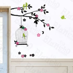 Green Birds - Large Wall Decals Stickers Appliques Home Decor - HEMU-HL-5811