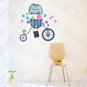 Flower & Bike - Wall Decals Stickers Appliques Home Decor - HEMU-HL-943