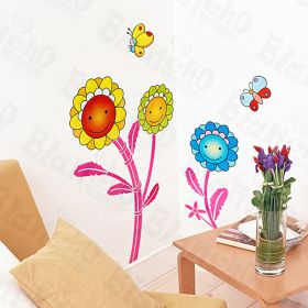 Cute Flowers - Wall Decals Stickers Appliques Home Decor - HEMU-HL-949