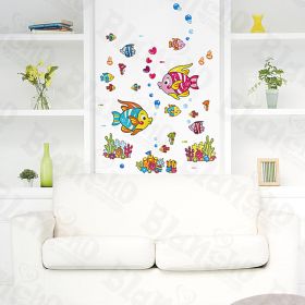 Cartoon Fish-2 - Wall Decals Stickers Appliques Home Decor - HEMU-HL-1242