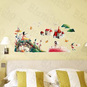 Castle & Girl - Wall Decals Stickers Appliques Home Decor - HEMU-HL-1208