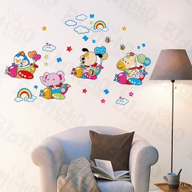 Animal Friends-3 - Wall Decals Stickers Appliques Home Decor - HEMU-HL-1246