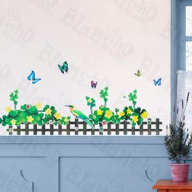 Green Fence 2 - X-Large Wall Decals Stickers Appliques Home Decor - HEMU-HL-6822