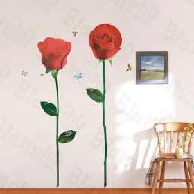 Glorious Rose 3 - X-Large Wall Decals Stickers Appliques Home Decor - HEMU-HL-6844