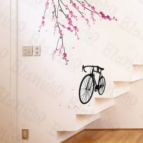 Bike & Flowers 2 - X-Large Wall Decals Stickers Appliques Home Decor - HEMU-HL-6801