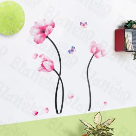 Lively Flowers - Large Wall Decals Stickers Appliques Home Decor - HEMU-HL-5624