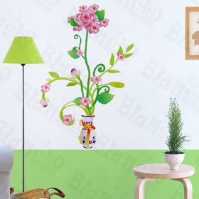 Delightful Flowerpot - Wall Decals Stickers Appliques Home Decor - HEMU-LB-1639