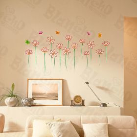 Happy Flowers - Wall Decals Stickers Appliques Home Decor - HEMU-HL-1215