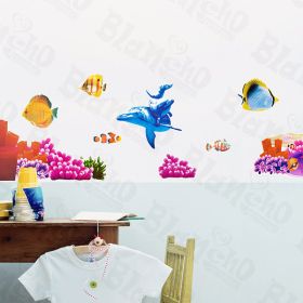 Aquarium World - Wall Decals Stickers Appliques Home Decor - HEMU-HL-936B