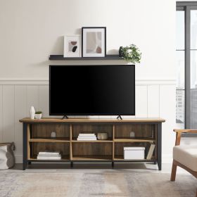 Wood table TV Stand for TVs up to 65" - Brown