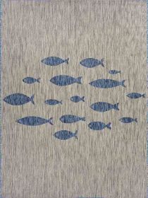 Home Decor Indoor/Outdoor Accent Rug Natural Stylish Classic Pattern Design - Blue - 1'10" X 3'0"
