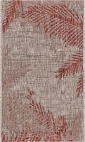 Home Decor Indoor/Outdoor Accent Rug Touch Of Palm Accent Rug - Red | Beige - 5'0" X 7'0"