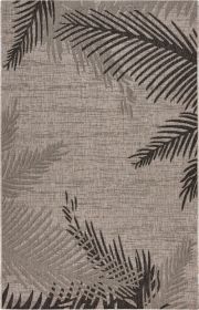 Home Decor Indoor/Outdoor Accent Rug Touch Of Palm Accent Rug - Beige | Black - 7'9" X 9'5"