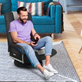 360-Degree Swivel Gaming Floor Chair with Foldable Adjustable Backrest - Gray