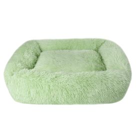 Soft Plush Orthopedic Pet Bed Slepping Mat Cushion for Small Large Dog Cat - Light Green - M ( 26 x 22 x 7 in )