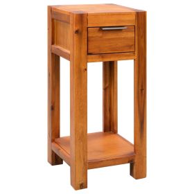 End Table Solid Acacia Wood 11.8"x11.8"x27.6" - Brown