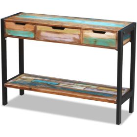 Sideboard 3 Drawers Solid Reclaimed Wood - Multicolour