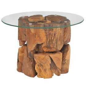 Coffee Table Solid Teak Driftwood 23.6" - Brown