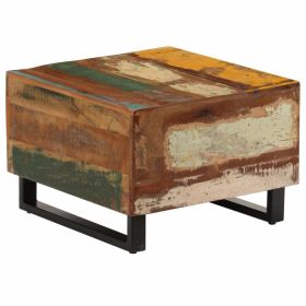 Coffee Table 19.7"x19.7"x13.8" Solid Reclaimed Wood - Multicolour