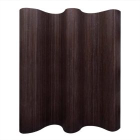 Room Divider Bamboo Dark Brown 98.4"x65" - Brown