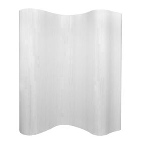 Room Divider Bamboo White 98.4"x65" - White