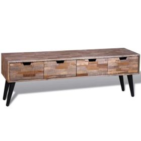 Console TV Cabinet with 4 Drawers Reclaimed Teak - Brown