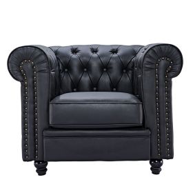 Black leather sofa chair(SF805A) - Black