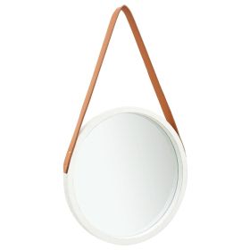 Wall Mirror with Strap 15.7" White - White