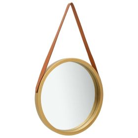 Wall Mirror with Strap 15.7" Gold - Gold
