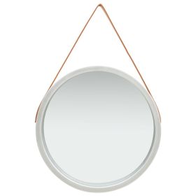 Wall Mirror with Strap 23.6" Silver - Silver