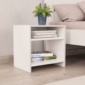 Bedside Cabinet White 15.7"x11.8"x15.7" Engineered Wood - White