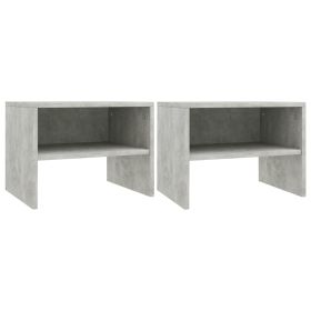 Bedside Cabinets 2 pcs Concrete Gray 15.7"x11.8"x11.8" Engineered Wood - Grey