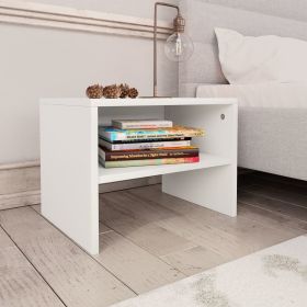Bedside Cabinet White 15.7"x11.8"x11.8" Engineered Wood - White