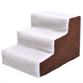Doggy Steps for Dogs and Cats Used as Dog Ladder for Tall Couch, Bed, Chair or Car - brown and white
