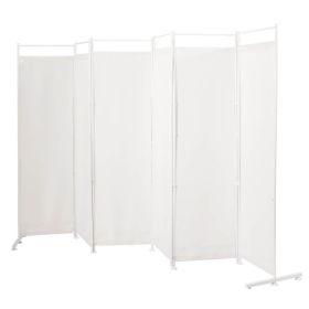 6 Feet 6-Panel Room Divider with Steel Support Base - white