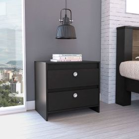 Nightstand Dreams, Two Drawers, Black Wengue Finish - Black