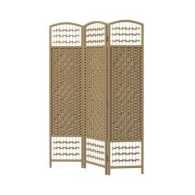 Folding Room Divider Portable Privacy Screen Room Partition - Natural Wood - Style A